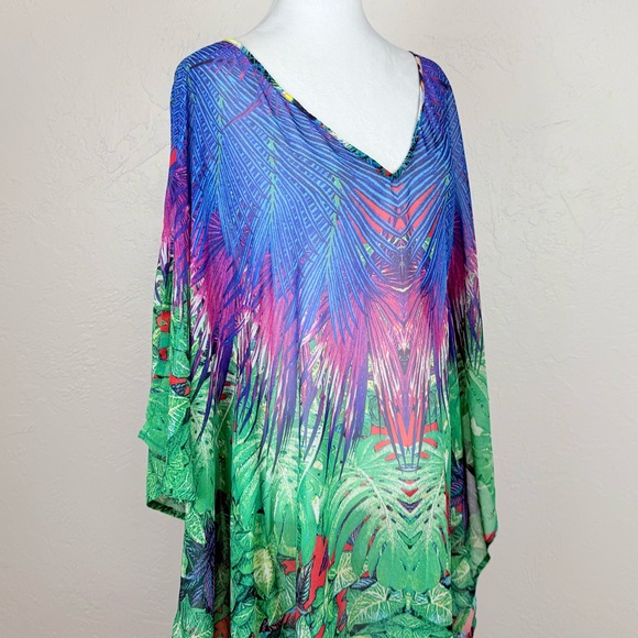NWT Pierre Cardin Tropical Print Tunic Pareo Swim Cover Up Dress Size S - Picture 6 of 16